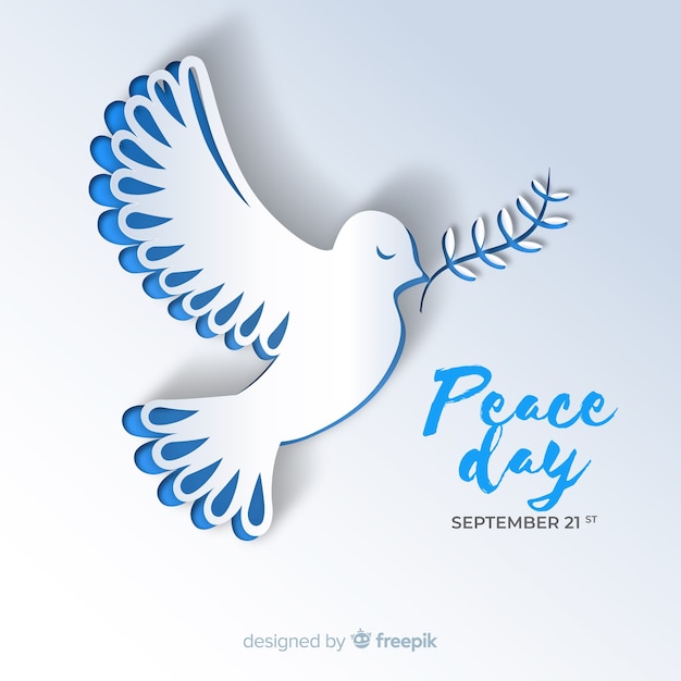 Vecteur journée de la paix avec la colombe