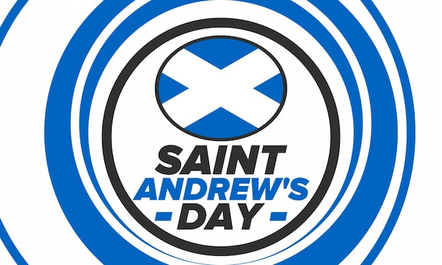 Journée De Saint-andré En écosse Journée Nationale En écosse Jours Fériés Andermas Drapeau écossais Vector