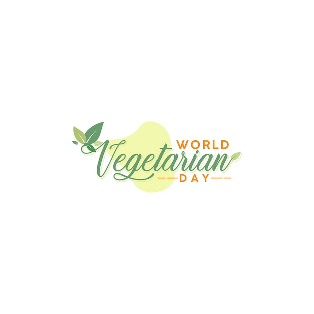 Journée Végétarienne Mondiale Vintage Avec Motif De Feuilles