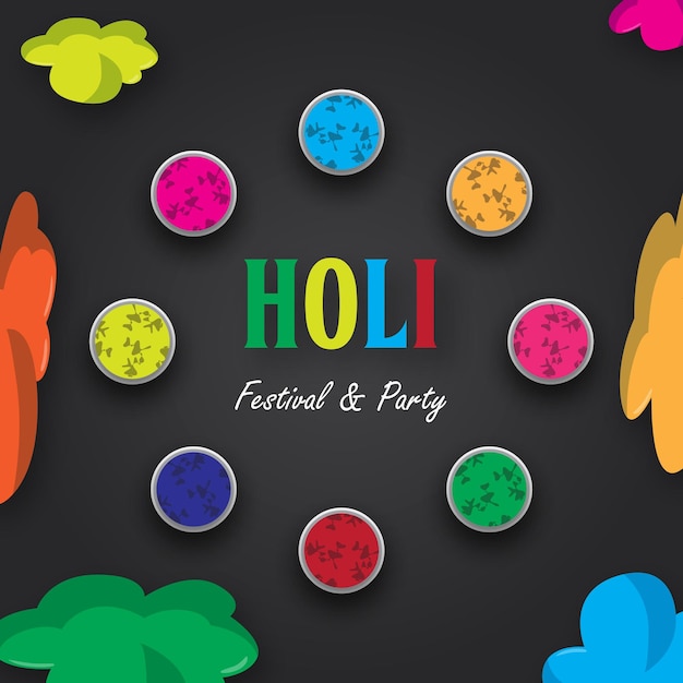 Vecteur joyeuse célébration de holi avec une bannière de flyer créative ou un design de brochure pour le festival indien des couleurs