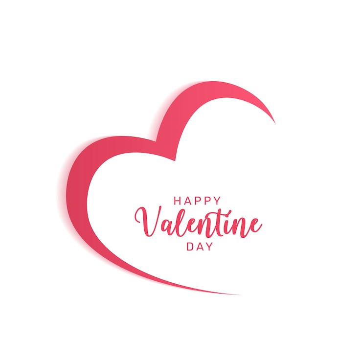 Vecteur joyeuse célébration de la saint-valentin en forme de cœur