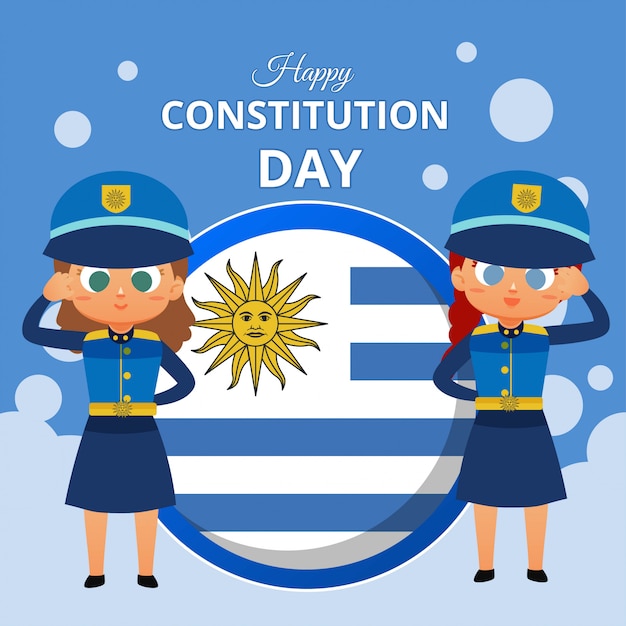 Joyeuse Illustration De La Constitution De L'uruguay