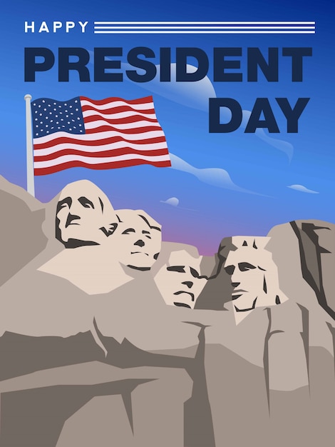 Joyeuse Journée Du Président Américain Depuis La Montagne Rushmore