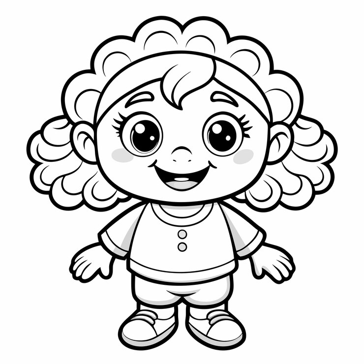 Vecteur joyeuse journée des enfants pagine de coloriage facile pour les jeunes enthousiastes