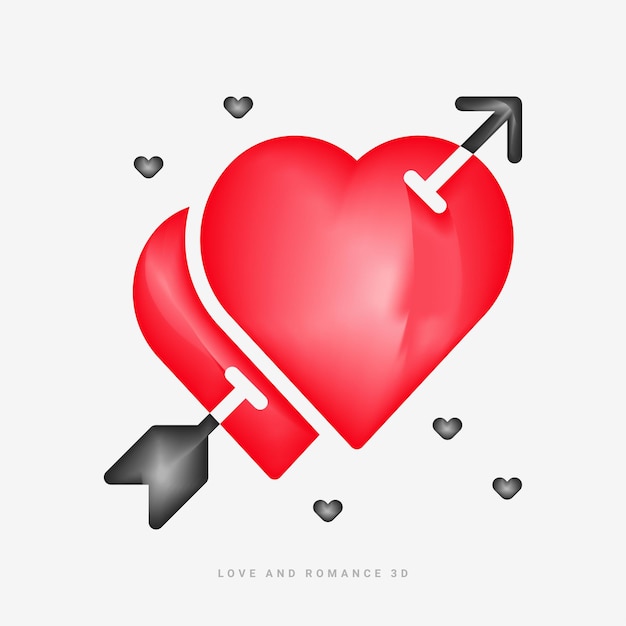 Joyeuse Saint Valentin ou coeur d'amour 3D pour le 14 février
