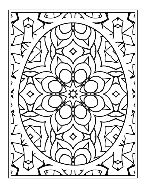 Joyeuses Pâques Noir Et Blanc Mandala Fleur Livre De Coloriage