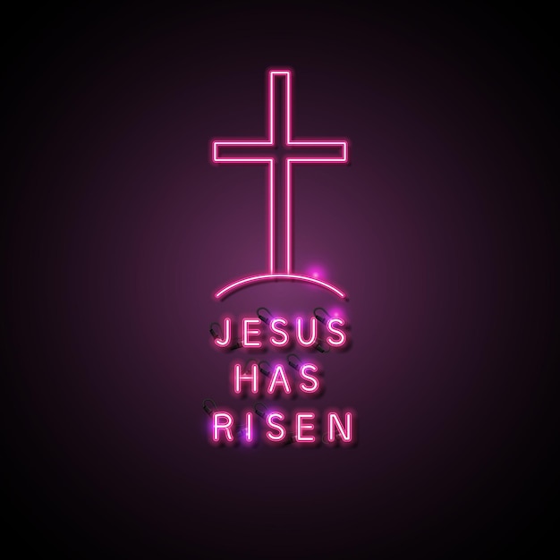 Joyeuses Pâques vector background Jésus est ressuscité icône