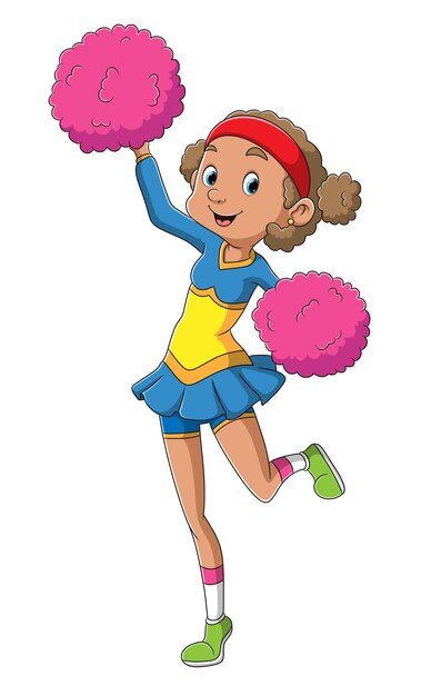 Jolie Blonde En Uniforme À Pompons Illustration De Dessin Animé De Pompom  Girl Vecteurs libres de droits et plus d'images vectorielles de Pom-pom girl  - iStock