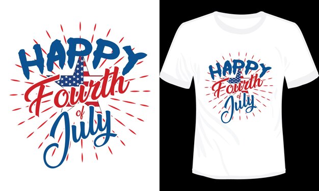 Joyeux 4 Juillet Tshirt Design Vector Illustration