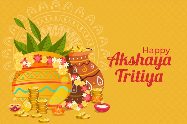 Joyeux Akshaya Tritiya Pots Et Pièces Décoratives