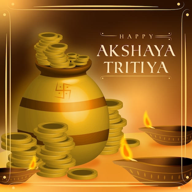 Joyeux Akshaya Tritiya Tas De Pièces D'or