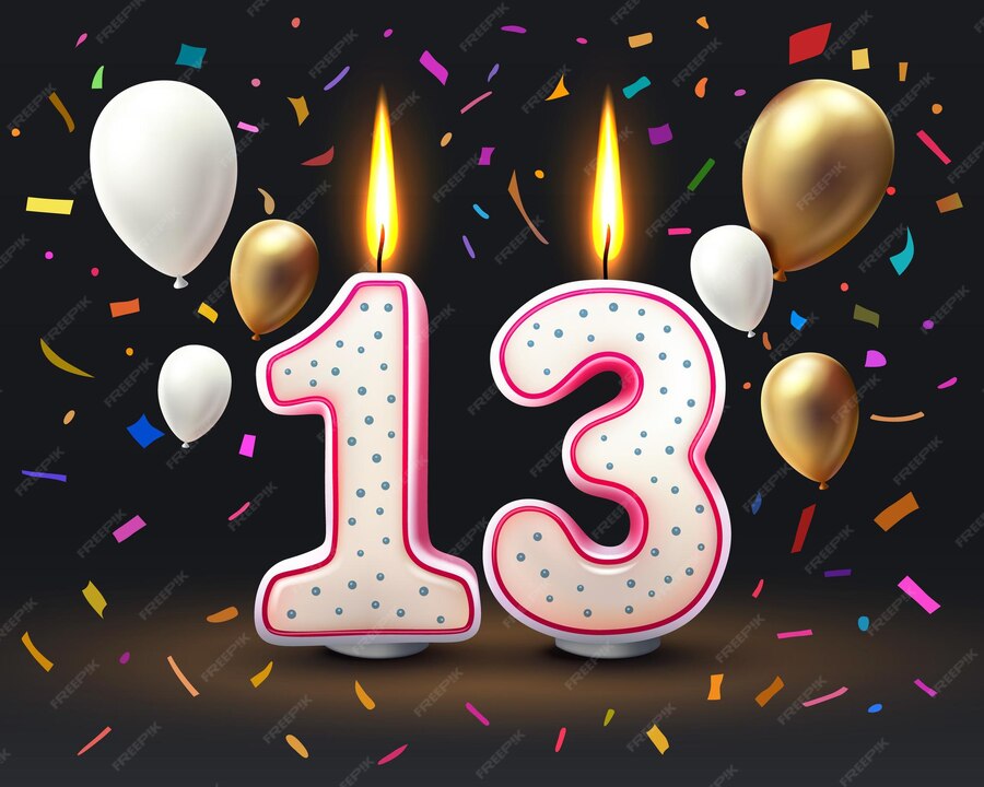 Joyeux anniversaire 13 ans anniversaire de l'anniversaire Bougie sous