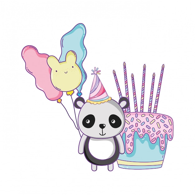 Vecteur joyeux anniversaire animal mignon