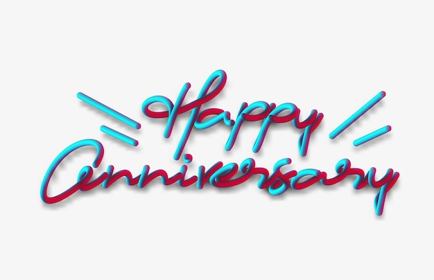 Joyeux Anniversaire Calligraphic 3d Pipe Style Text Vector Illustration Design