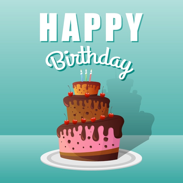 Joyeux anniversaire cartes de vœux Design avec des gâteaux au chocolat