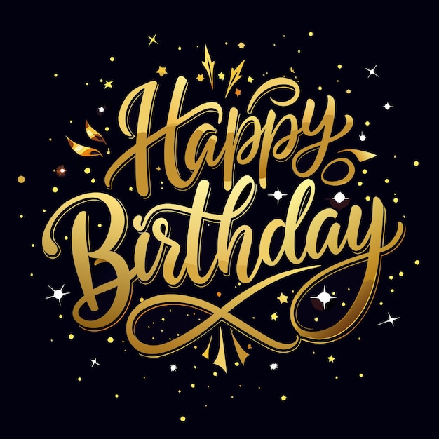 Joyeux anniversaire salutation typographie illustration vectorielle