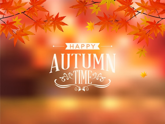 Vecteur joyeux automne typographie vector