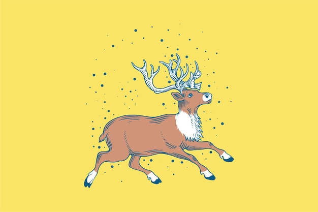 Joyeux cerf en cours d'exécution
