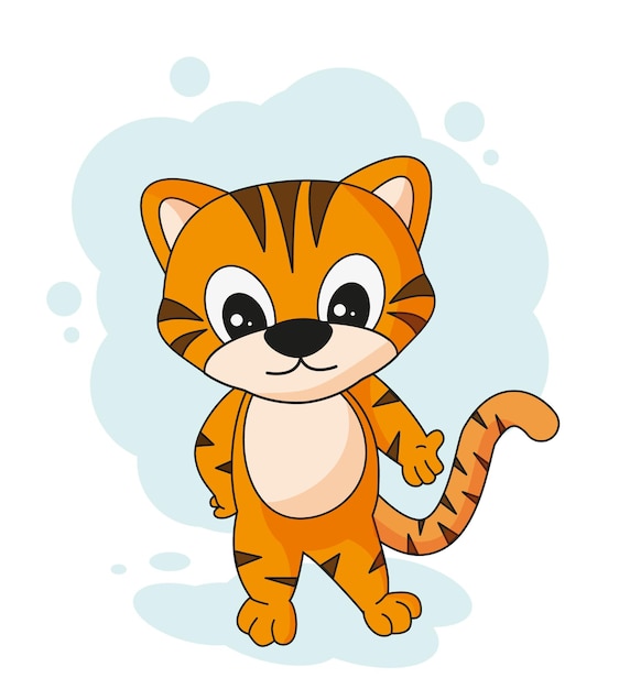 Joyeux dessin animé tigre illustration vectorielle EPS 10