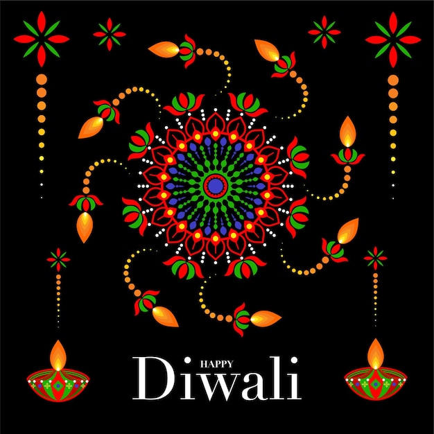 Joyeux Diwali Deepavali ou Dipavali le festival