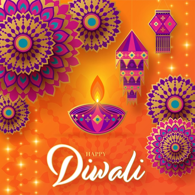 Joyeux diwali deepavali le festival indien