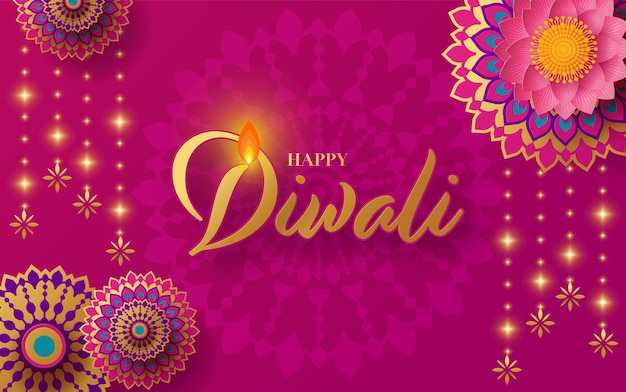 Vecteur joyeux diwali deepavali le festival indien