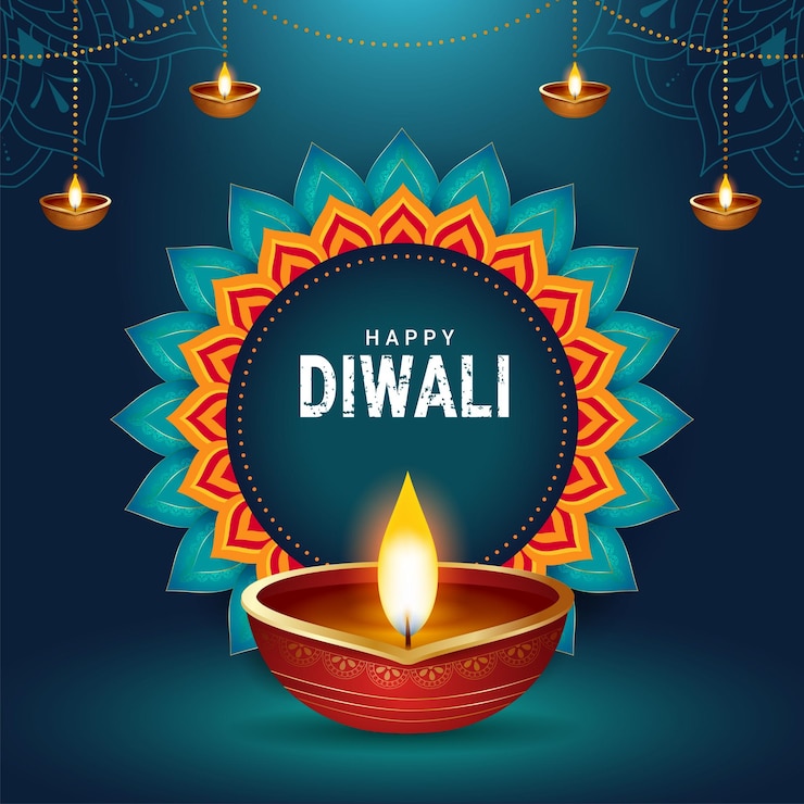 Vecteur joyeux diwali fête indienne des lumières célébration indienne arrière-plan de la carte traditionnelle