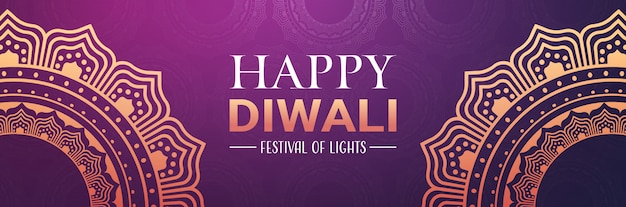 Joyeux Diwali Traditionnel Indien Lumières Hindou Festival Célébration Vacances Bannière