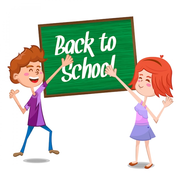 Joyeux enfants au fond de l&#39;école
