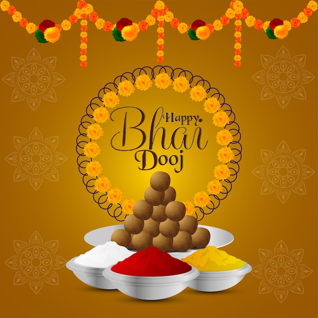 Joyeux Festival Bhai Dooj De La Famille Indienne Avec Puja Thali Créative