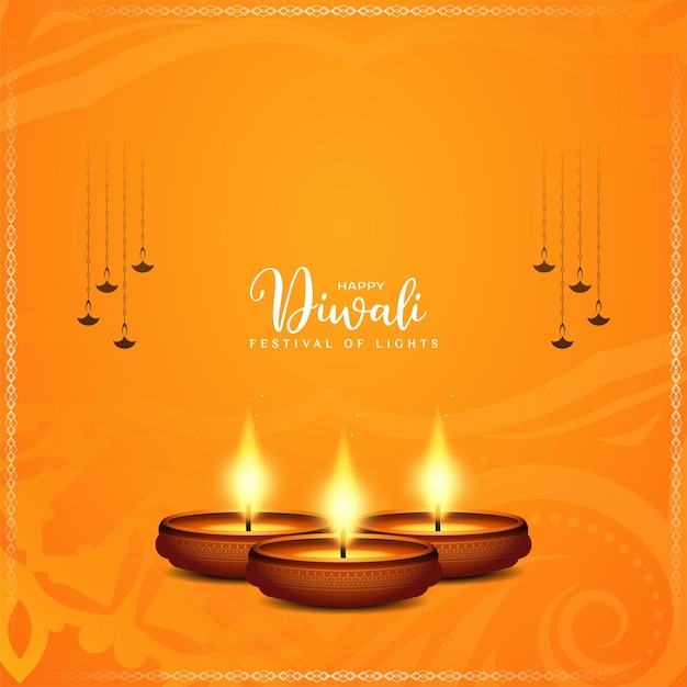 Joyeux Festival Culturel Indien Diwali Salutation Illustration De Fond