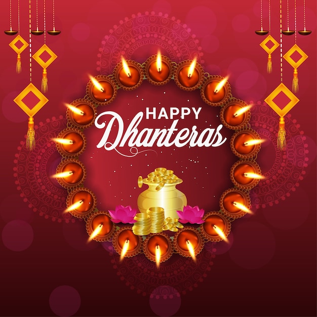 Joyeux festival des dhanteras de l'Inde et de l'arrière-plan