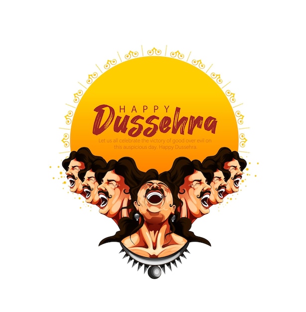 Joyeux festival de Dussehra en Inde. de Lord Rama tuant Ravana