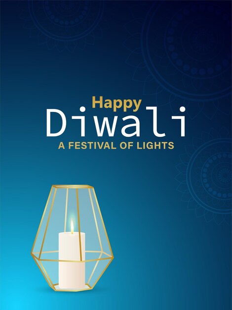 Joyeux Festival De Lumière Créatif De Diwali Avec Une Lanterne Réaliste