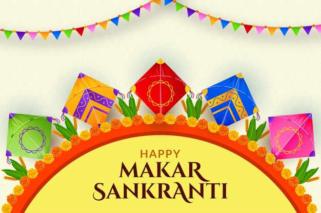 Joyeux Festival De Makar Sankranti Avec Des Cerfs-volants