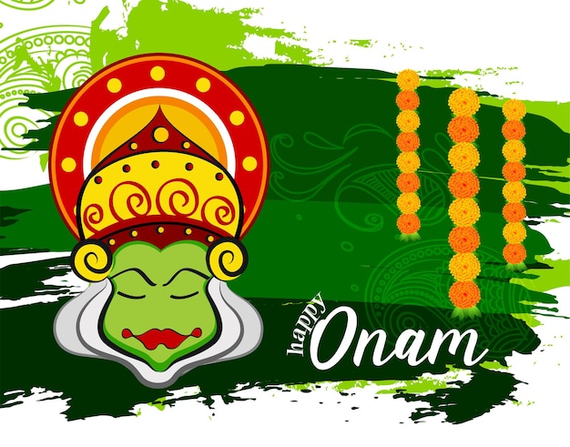 Joyeux festival Onam du sud de l'Inde Kerala. Illustration vectorielle