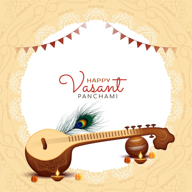 Vecteur joyeux festival vasant panchami de la sagesse et de l'art vecteur de fond de célébration