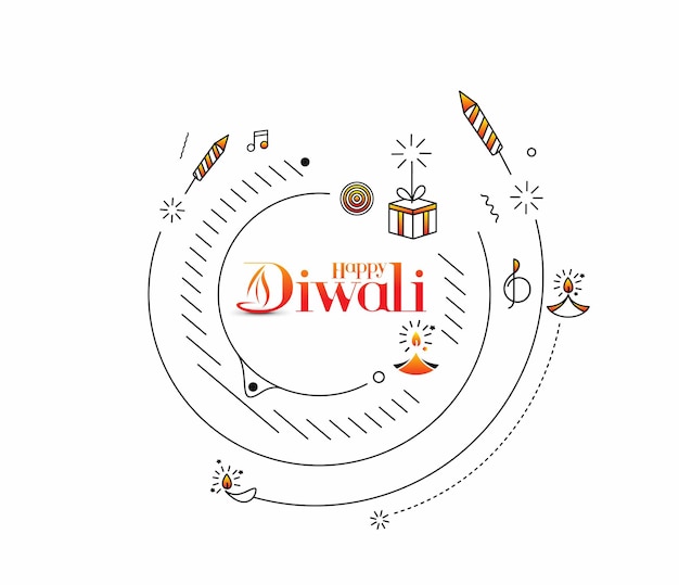 Joyeux Fond De Diwali, Illustration Vectorielle.