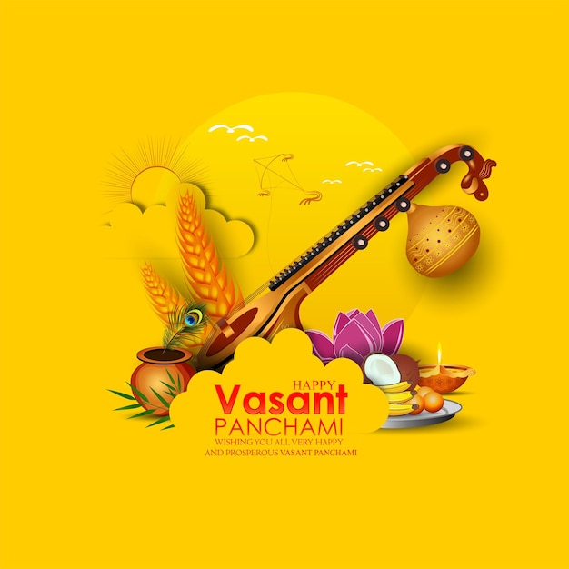 Joyeux fond de Vasant Panchami. vecteur