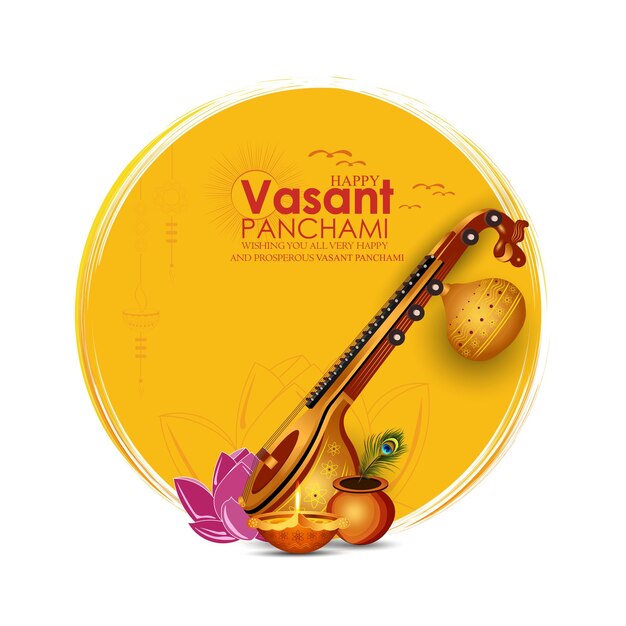 Joyeux Fond De Vasant Panchami. Vecteur