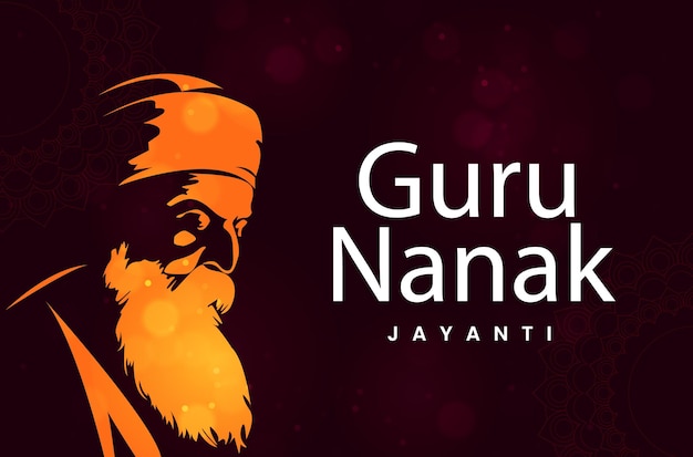 Vecteur joyeux gurpurab guru nanak jayanti fête de la célébration des sikhs à l'arrière-plan