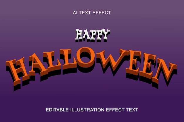 Vecteur joyeux halloween effet de texte 3d