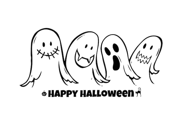 Joyeux Halloween éléments de conception sur fond blanc, illustration vectorielle