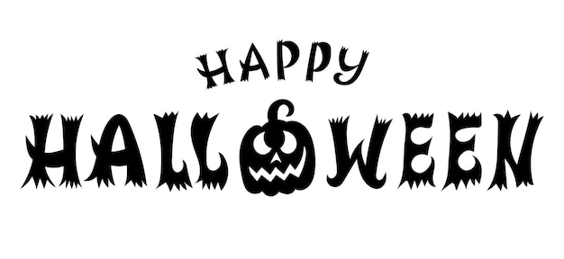 Joyeux Halloween Texte Bannière Illustration vectorielle
