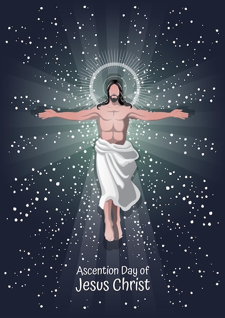 Vecteur joyeux jour de l'ascension de jésus-christ