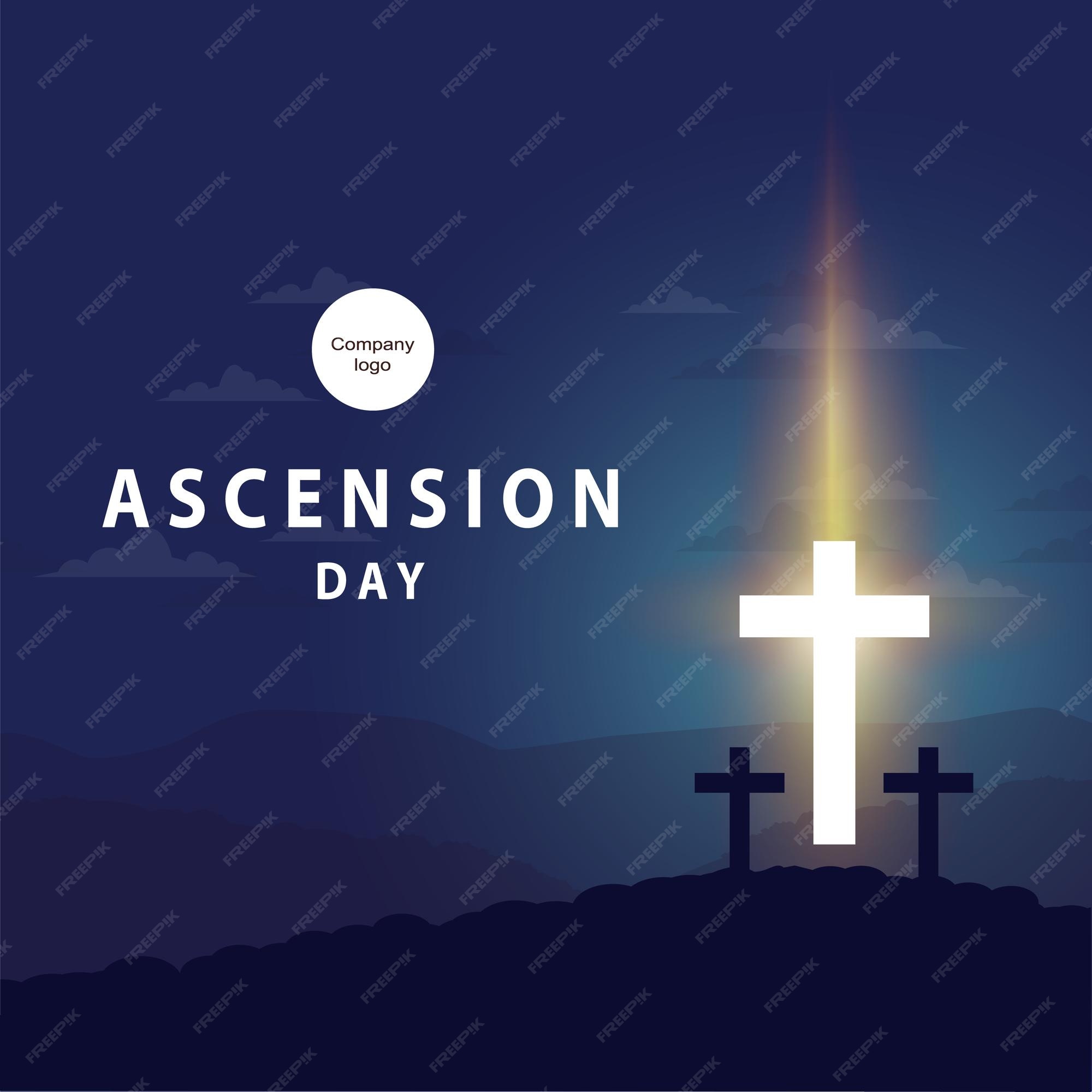 Joyeux Jour De L'ascension De Jésus Avec Majestueux Symbole D
