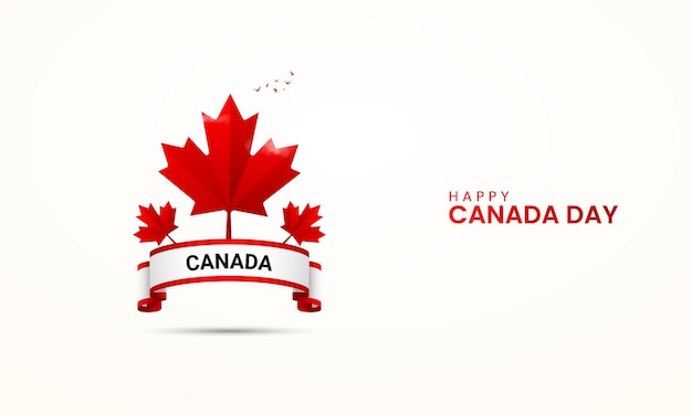 Vecteur joyeux jour du canada design du jour du canada pour l'affiche de bannière des médias sociaux drapeau du canada 1er juillet
