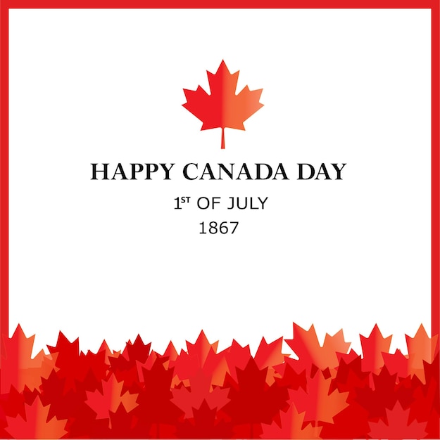 Joyeux jour du Canada Le drapeau du Canada La feuille d'érable Designe vectoriel sans couture Modèle