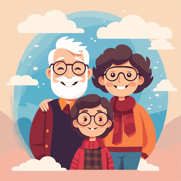 Joyeux Jour Des Grands-parents Illustration De Conception à L'étage Illustration Vectorielle Des Grand-parents