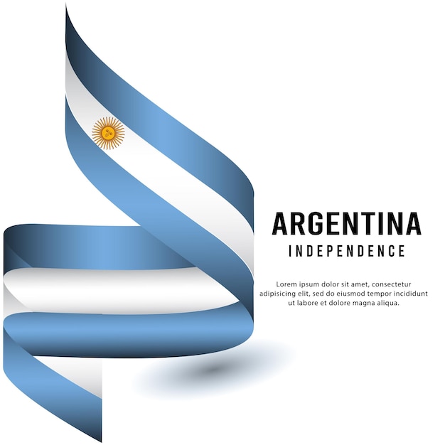 Joyeux Jour De L'indépendance Du Fond De L'argentine Avec Lettrage Et Drapeau De Typographie. Illustration Vectorielle.